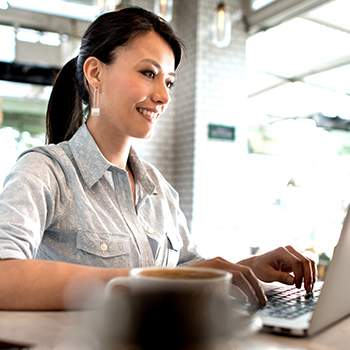 woman working on laptop