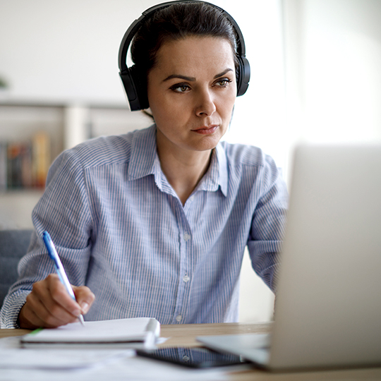 woman in a virtual meeting