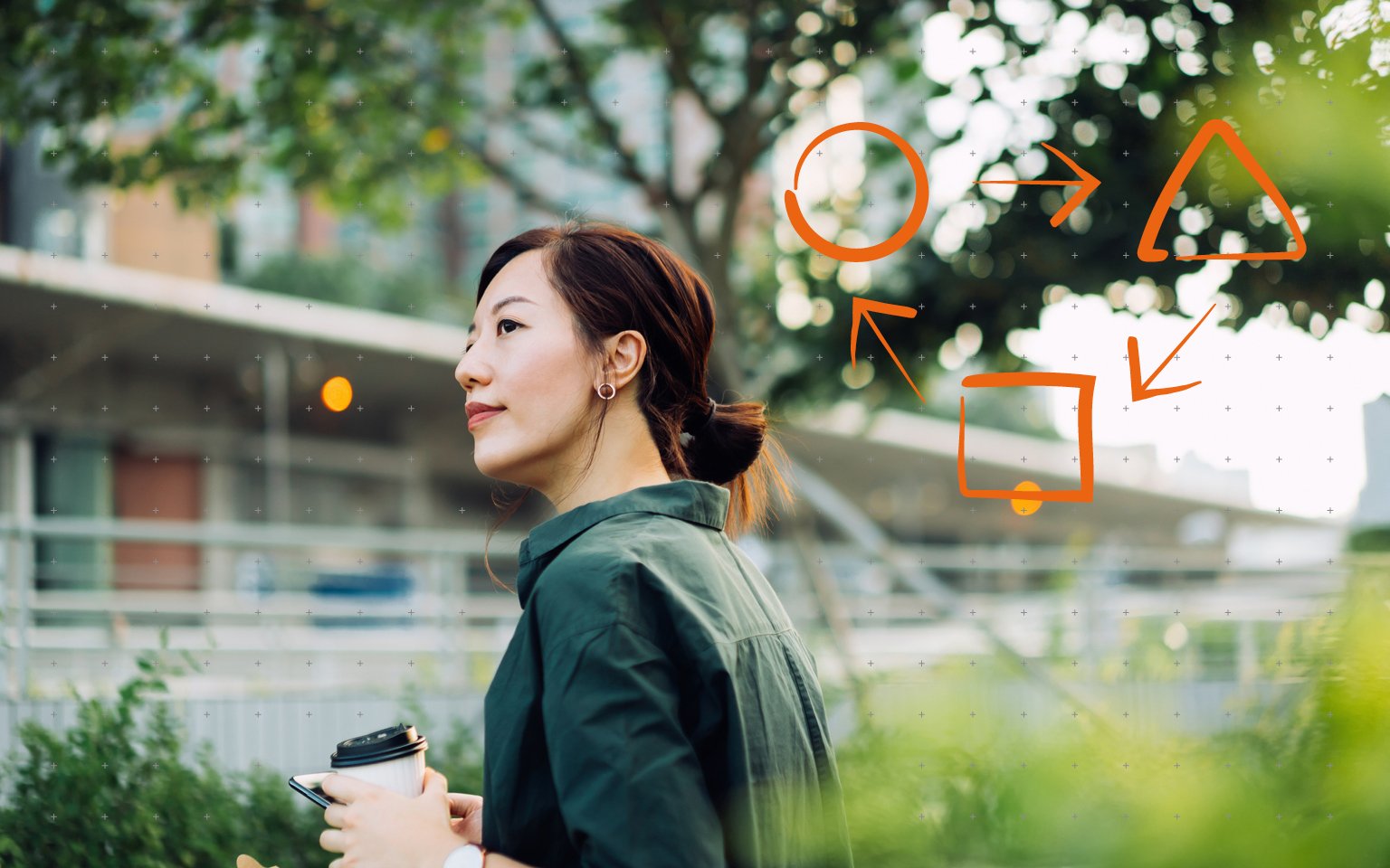 Lady holding a coffee