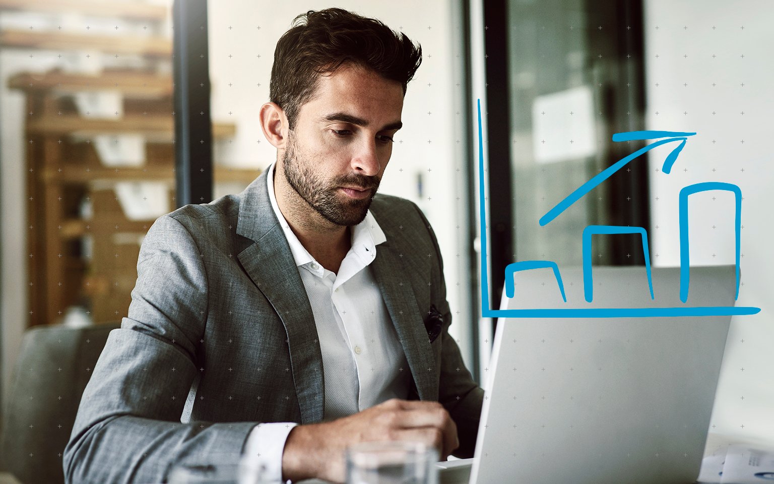 man working with a laptop