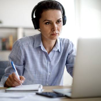 woman in a virtual meeting