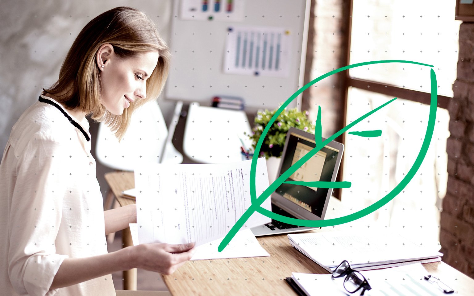 The evolution of inkjet towards environmental sustainability woman with papers